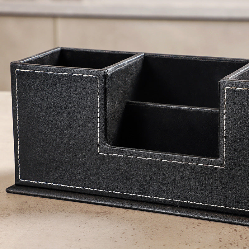 Simple Leather Stationery Organizer Pen Holder