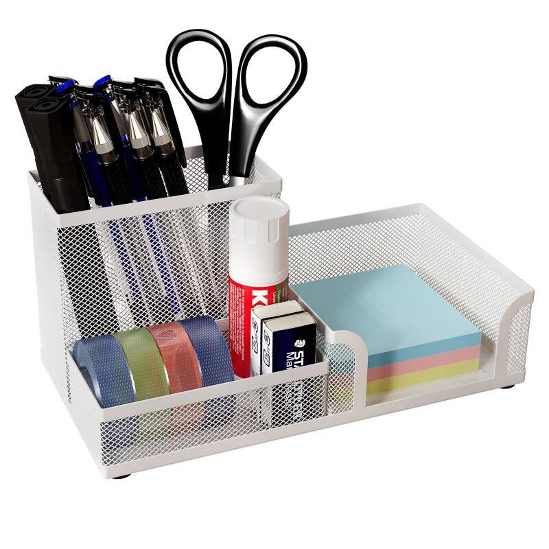 Stationery Organisers Desk Organiser Tray, Desk Tidy And Desk Tidy Organiser, Desktop Organiser For Pens, Sticky Notes &amp; Office Supplies, Small Desk Organiser, Metal With Anti-Slip Pads, Stylish Indus
